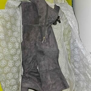 Tory Burch Gray Over the Knee Boots